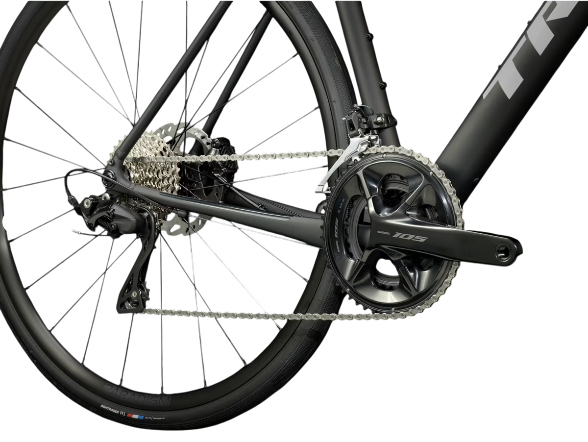 Trek Domane AL 5 Gen 4 Aluminium Matte Trek Black vielseitiges Rennrad Shimano 105 2x12 Antrieb 58 cm