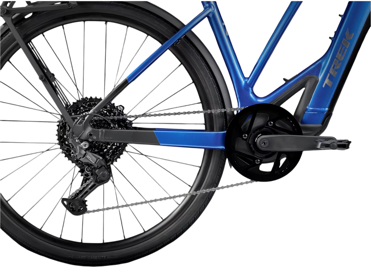 Trek FX+ 7 Midstep besonders leichtes, leises und schlankes E-bike Blau