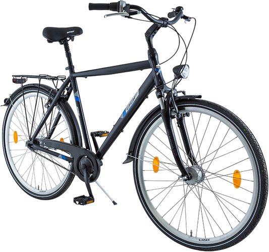 BBF Collection Line Günstiges City Fahrrad Schwarz 7-Gang-Shimano-Nexus