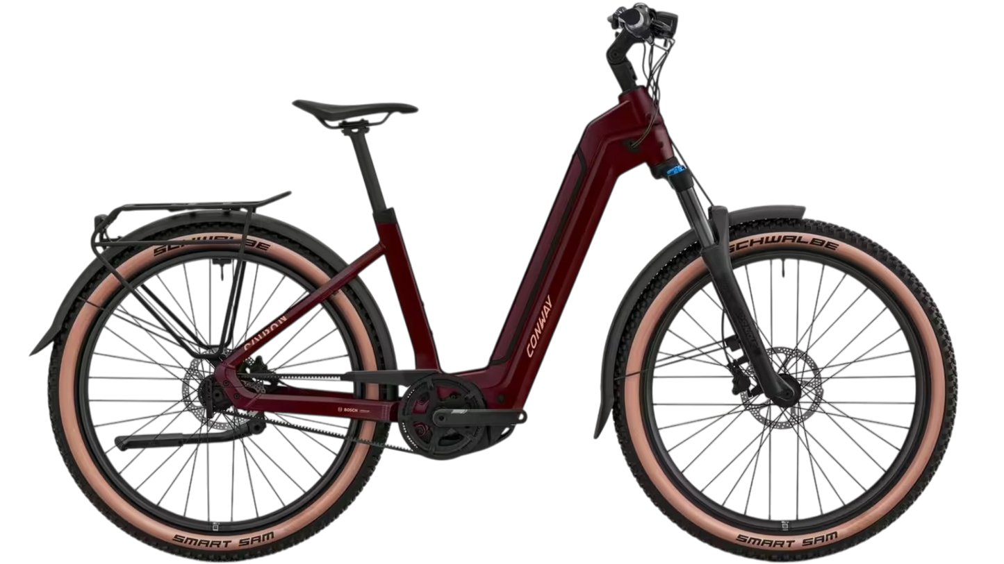 Conway Cairon C 1.0 B 800 Wave burgundy matt 8-Gang-Shimano-Nexus 41 cm 800 Wh E-City Fahrrad