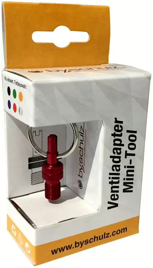by,schulz Ventiladapter „Mini-Tool" – Adapter SV/DV auf AV mit Schlüsselanhänger