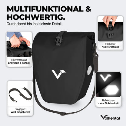 Valkental Bike Bag – Große wasserdichte Gepäckträgertasche für Alltag & Abenteuer