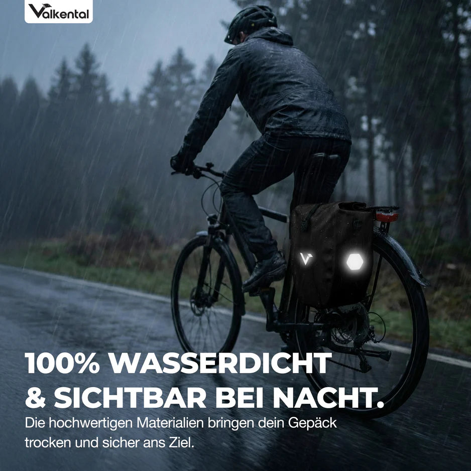 Valkental Bike Bag – Große wasserdichte Gepäckträgertasche für Alltag & Abenteuer