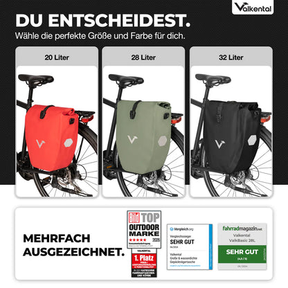 Valkental Bike Bag – Große wasserdichte Gepäckträgertasche für Alltag & Abenteuer
