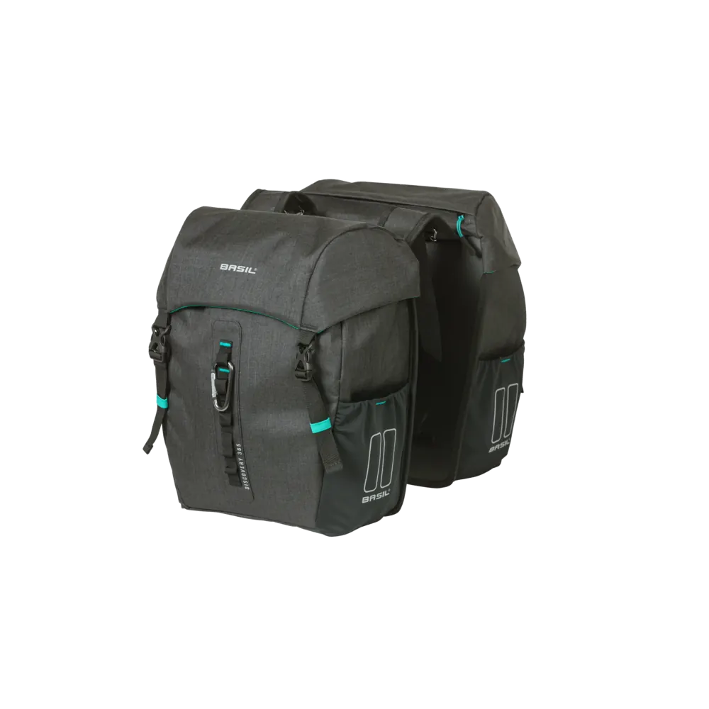Basil Discovery 365D doppelte Fahrradtasche 18L schwarz meliert
