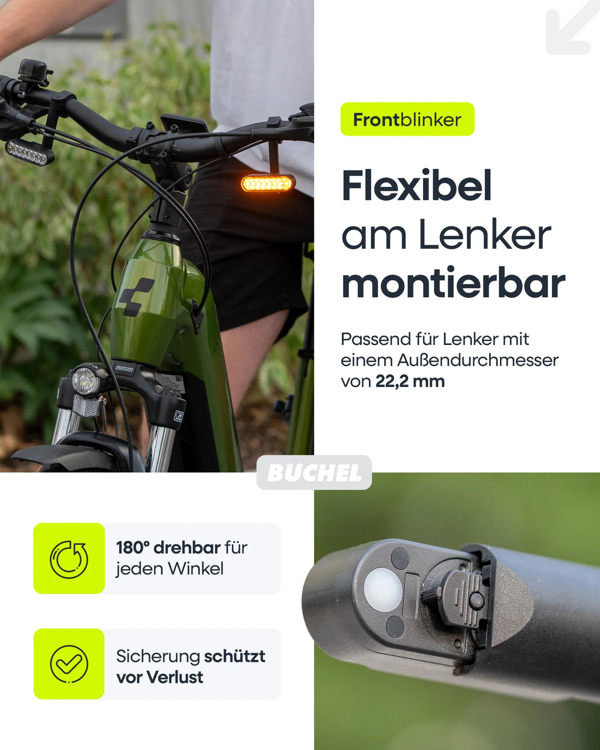 Büchel Turnlite Fahrradblinker-Set kabellos StVZO