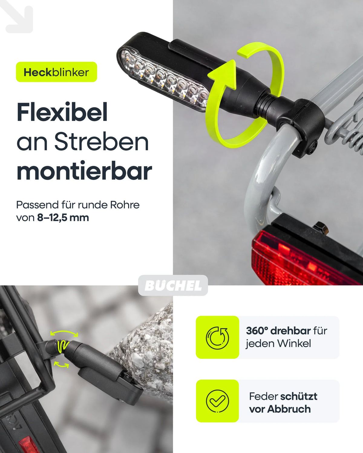 Büchel Turnlite Fahrradblinker-Set kabellos StVZO