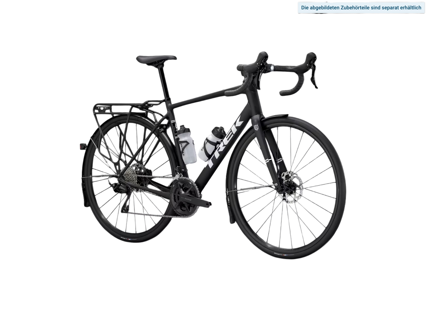 Trek Domane AL 5 Gen 4 Aluminium Matte Trek Black vielseitiges Rennrad Shimano 105 2x12 Antrieb 58 cm