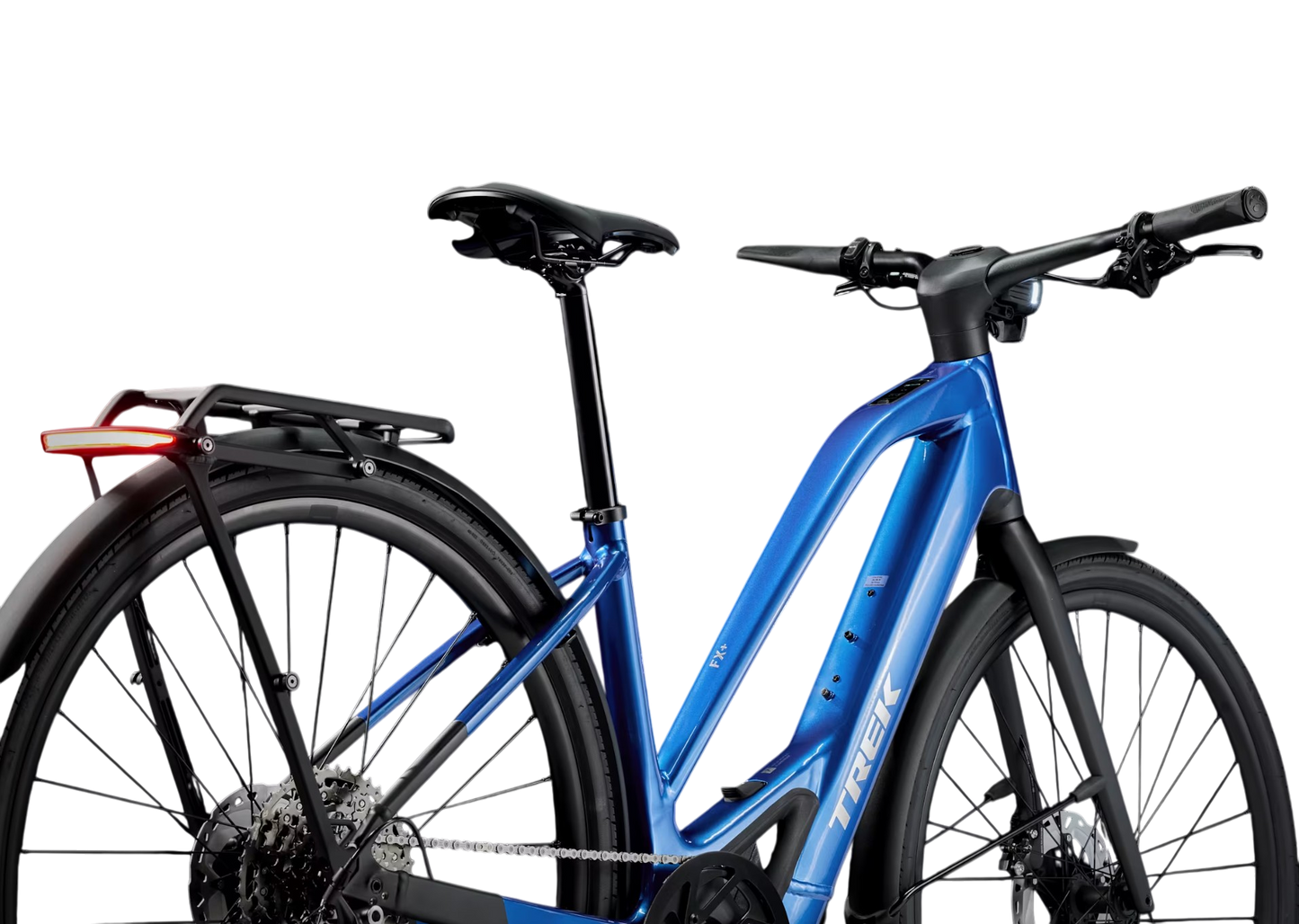 Trek FX+ 7 Midstep besonders leichtes, leises und schlankes E-bike Blau