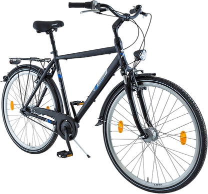 BBF Collection Line Günstiges City Fahrrad Schwarz 7-Gang-Shimano-Nexus