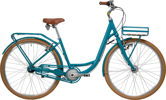 BBF Brügge 1.0 Retro-Cityrad in Blau – Seitenansicht