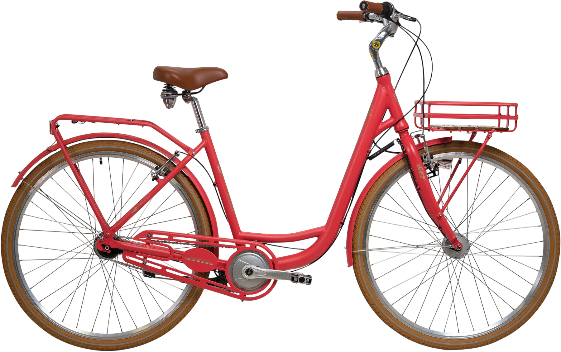 BBF Brügge 1.0 Retro-Cityrad in Rot matt – Seitenansicht