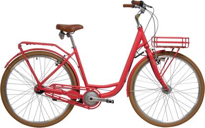 BBF Brügge 1.0 Retro-Cityrad in Rot matt – Seitenansicht